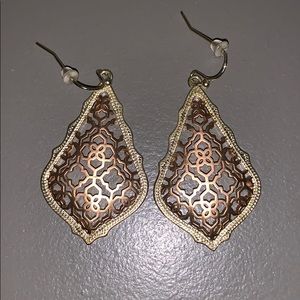 Gold and rose gold Kendra Scott earrings